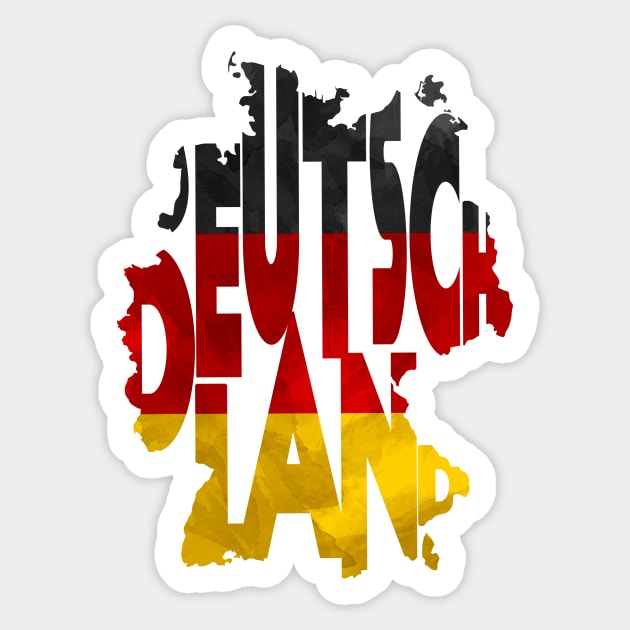 Germany Typo Map Sticker by inspirowl